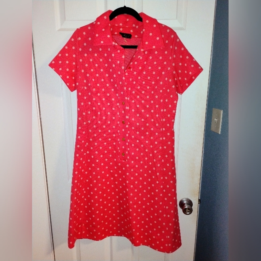 Polka Dot Dress in Red by [Brand]